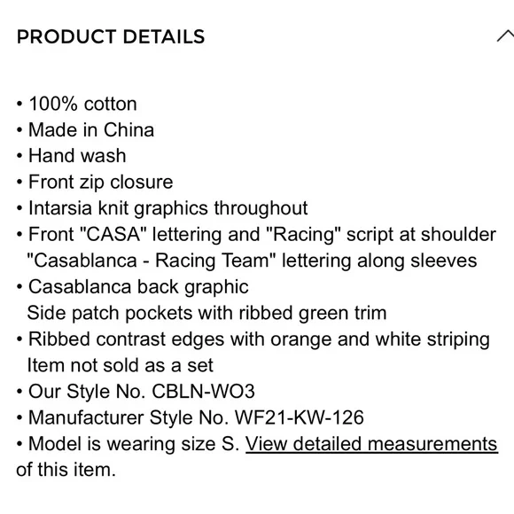 CASABLANCA 🐰 Casa Racing Knit Sweater Cardigan Off White Green Orange Rabbit XS - Picture 15 of 16